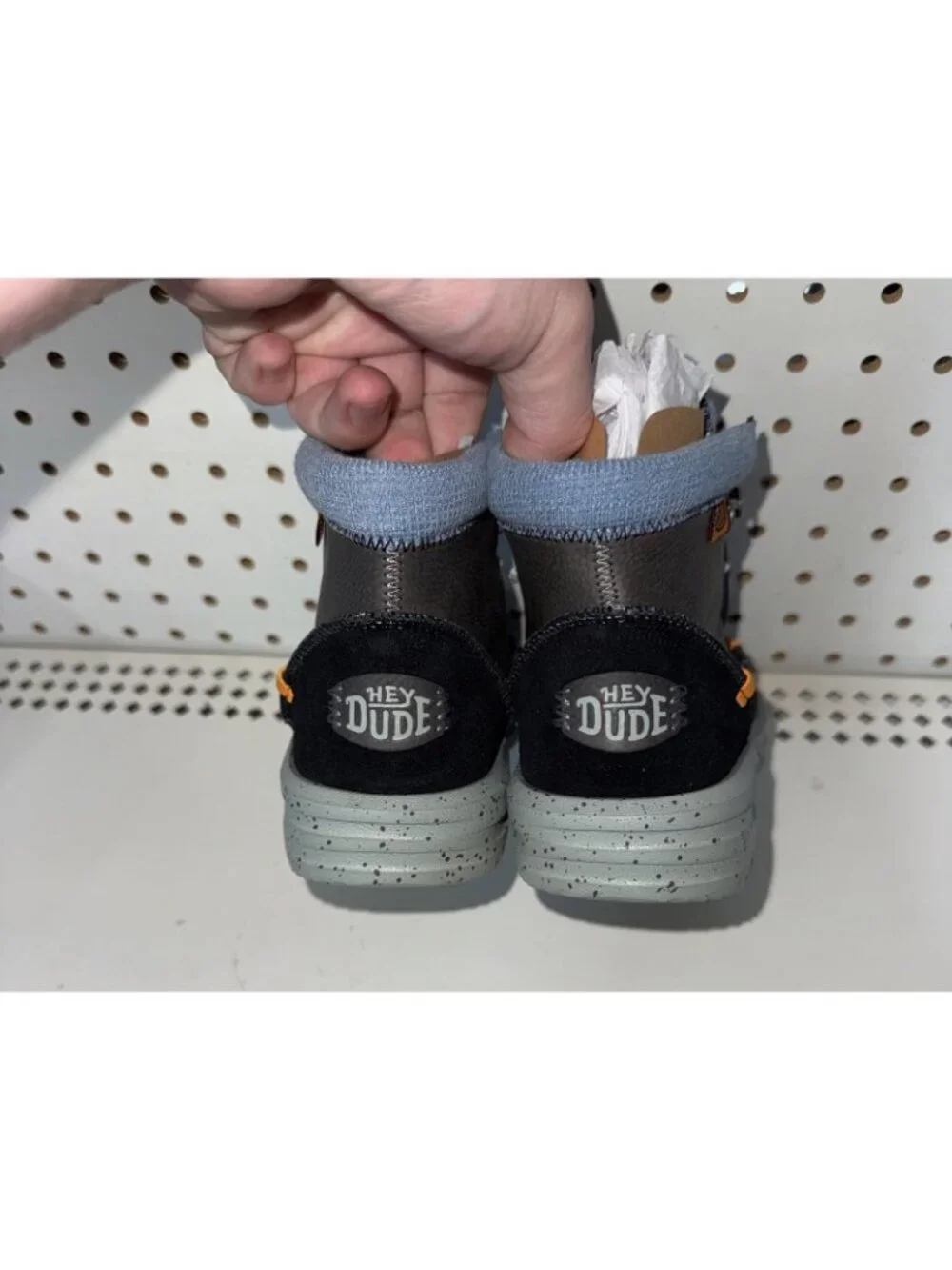 Hey Dude Bradley Boot Boys Youth Casual Leather Boots Size 1 Gray Black Blue